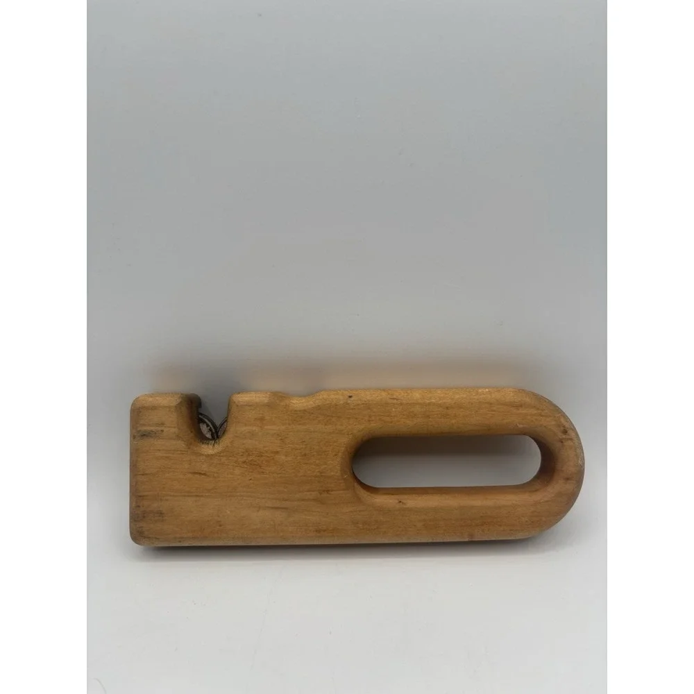 Rare Vintage Chicago Cutlery Wooden‎ Handheld Knife Sharpener
